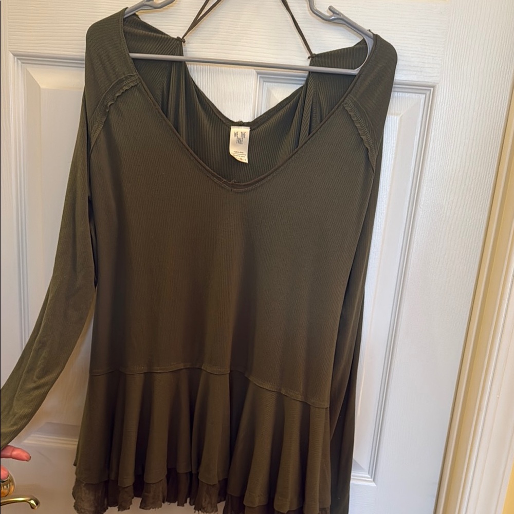 Free People Olive Green Women's Top